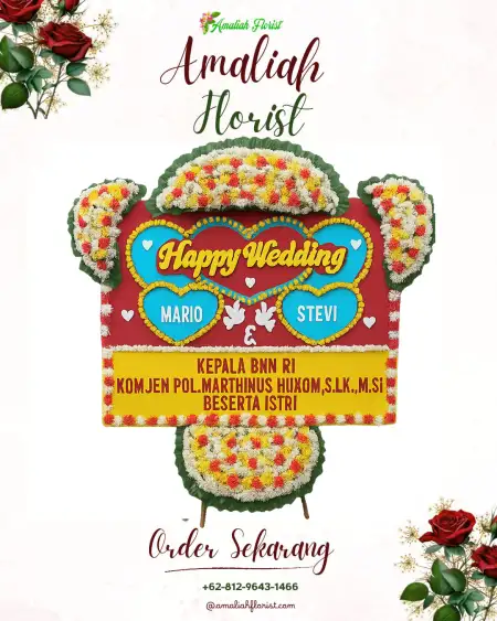 Papan Bunga Pernikahan Amis